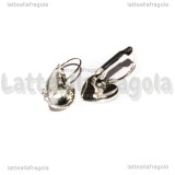 Coppia Monachelle Cuore chiuse in metallo silver plated per 12mm