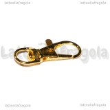 Gancio Portachiavi in metallo gold plated 37x16mm