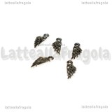 5 Ali in metallo argento antico 13x5mm