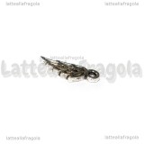 5 Ali in metallo argento antico 13x5mm