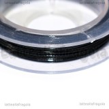 10 Metri Cavetto d'acciaio rivestito in nylon Nero 0.38mm