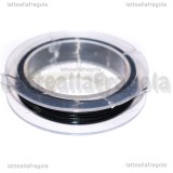 10 Metri Cavetto d'acciaio rivestito in nylon Nero 0.38mm