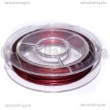 10 Metri Cavetto d'acciaio rivestito in nylon Rosso 0.38mm