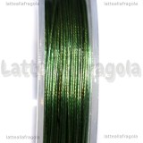 10 Metri Cavetto d'acciaio rivestito in nylon Verde 0.38mm