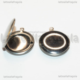 Ciondolo Tondo Apribile Filigranato in Acciaio Inox 23x20x5.5mm