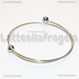 Base Bracciale Rigido in Acciaio Inox sfera svitabile 65mm