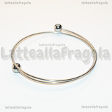 Base Bracciale Rigido in Acciaio Inox sfera svitabile 65mm