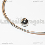 Base Bracciale Rigido in Acciaio Inox sfera svitabile 65mm