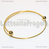 Base Bracciale Rigido in Acciaio Inox Dorato sfera svitabile 65mm