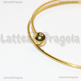 Base Bracciale Rigido in Acciaio Inox Dorato sfera svitabile 65mm