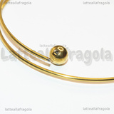 Base Bracciale Rigido in Acciaio Inox Dorato sfera svitabile 65mm