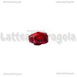Fiore in Vetro Sfaccettato Rosso con foro passante 14mm