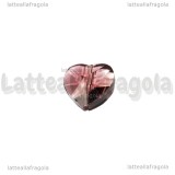 Cuore in Vetro Sfaccettato Ametista Chiaro con foro passante 14mm