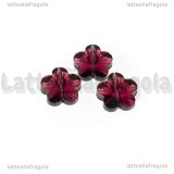 Fiore in Vetro Sfaccettato Ametista Chiaro con foro passante 14mm