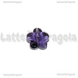 Fiore in Vetro Sfaccettato Ametista con foro passante 14mm