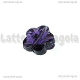 Fiore in Vetro Sfaccettato Ametista con foro passante 14mm