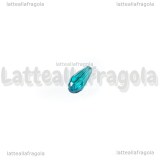 10 Gocce in vetro sfaccettato azzurro con foro passante 14x10mm