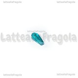10 Gocce in vetro sfaccettato azzurro con foro passante 14x10mm