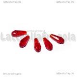 15 Gocce in vetro sfaccettato rosso con foro passante 4x10mm
