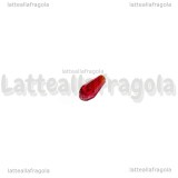 10 Gocce in vetro sfaccettato rosso con foro passante 14x10mm