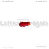 10 Gocce in vetro sfaccettato rosso con foro passante 14x10mm