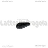 10 Gocce in vetro sfaccettato nero con foro passante 14x10mm