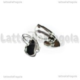 Coppia Monachelle Cuore chiuse in metallo silver plated per 12mm