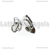 Coppia Monachelle Cuore chiuse in metallo silver plated per 12mm