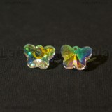 Ciondolo Farfalla in Vetro Sfaccettato Cristal AB 15x12mm
