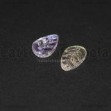 5 Ciondoli Foglia in Vetro Cristal AB 17x11mm