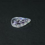 5 Ciondoli Foglia in Vetro Cristal AB 17x11mm