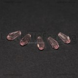 10 Gocce in vetro sfaccettato rosa con foro passante 14x10mm