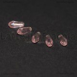 15 Gocce in vetro sfaccettato rosa con foro passante 4x10mm