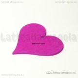 Ciondolo cuore in legno Fucsia 43x40mm