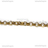 1 Metro Catena in Acciaio dorato maglia tonda 5x1.5mm