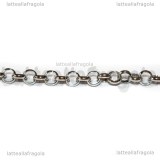 1 Metro Catena in Acciaio maglia tonda 5x1.5mm