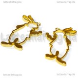Ciondolo Bezel Bianconiglio in metallo gold plated 53x30mm