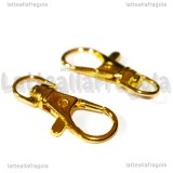 Gancio Portachiavi in metallo gold plated 37x16mm