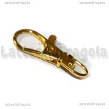 Gancio Portachiavi in metallo gold plated 37x16mm