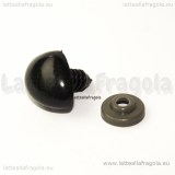 Naso per orsacchiotti a vite in plastica nera 20x15mm con chiusura