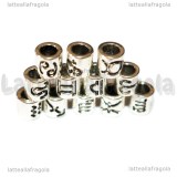 12 Spaziatori Segni Zodiacali foro largo argento antico 75mm