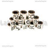 12 Spaziatori Segni Zodiacali foro largo argento antico 75mm
