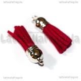 Nappina Alcantara Rosso coppetta argentata 38x10mm