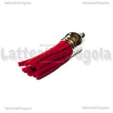 Nappina Alcantara Rosso coppetta argentata 38x10mm