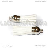 Nappina Alcantara Bianco coppetta argentata 38x10mm