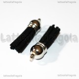 Nappina Alcantara Nero coppetta argentata 38x10mm