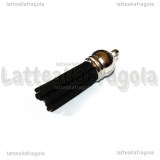 Nappina Alcantara Nero coppetta argentata 38x10mm