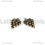 Charm Uva in metallo argento antico 19x4mm