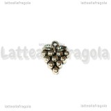 Charm Uva in metallo argento antico 19x4mm