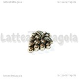 Charm Uva in metallo argento antico 19x4mm